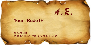 Auer Rudolf névjegykártya